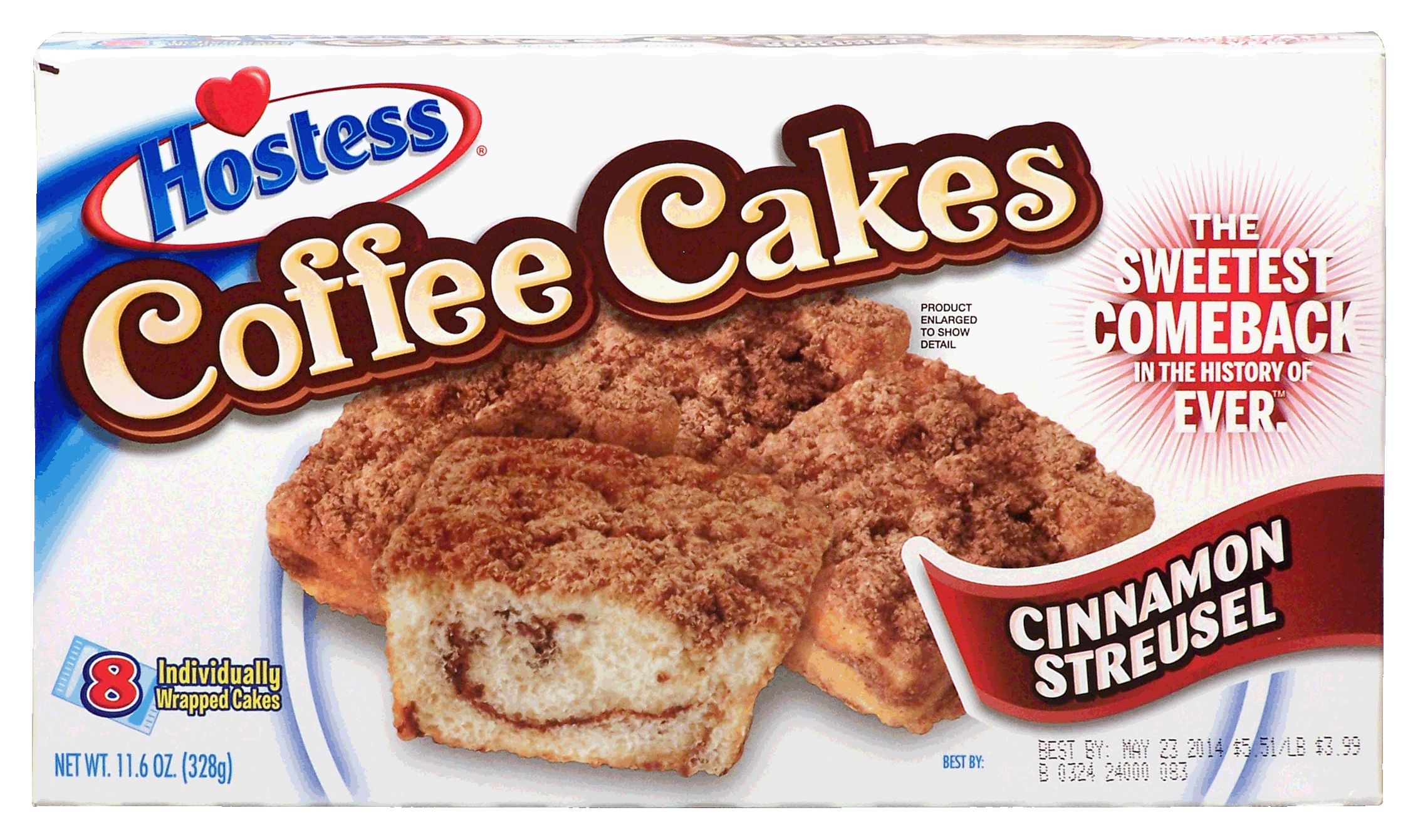 Hostess  coffee cakes, cinnamon streusel, 8 individually wrapped cakes Full-Size Picture